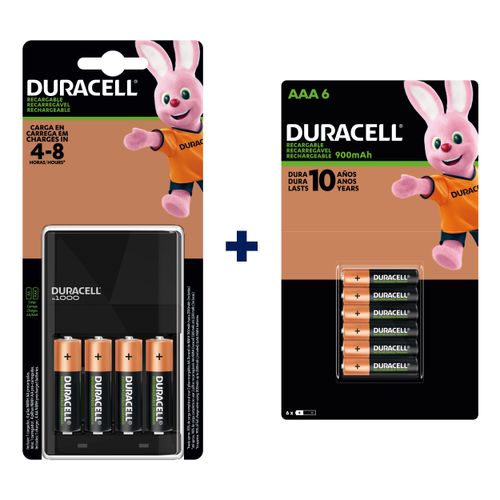 Kit Cargador Duracell Con 4 Pilas AA + 6 Pilas AAA