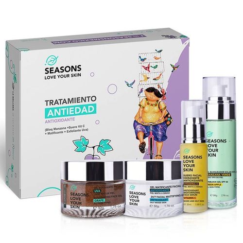 Tratamiento facial antiedad Seasons antioxidante kit3598