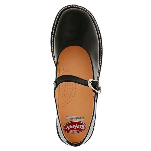 Zapato Escolar De Niña Elefante Charol Negro 7010-05