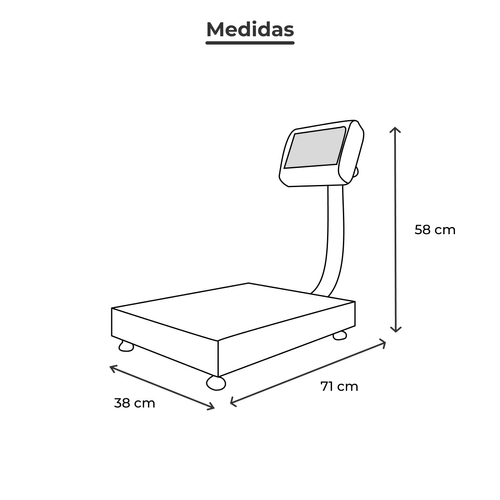 Báscula De Recibo Torrey Para Mostrador USB 200kg Acero Inoxidable FS200AI