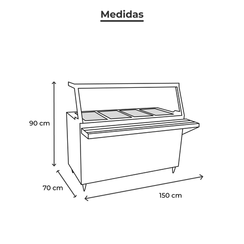 Mesa Fría Tipo Gabinete Con Repisa  Acero Inoxidable Ferro 15426101