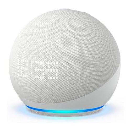 Bocina Inteligente Amazon Echo Dot 5ta Gen Con reloj y Alexa Blanca B09B8VN8YQ