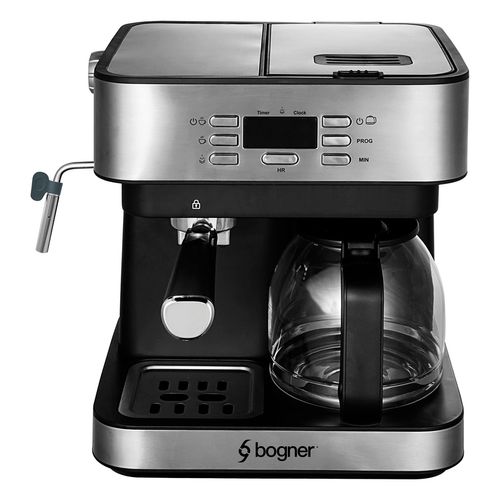 Cafetera espresso + goteo acero Inoxidable Bogner