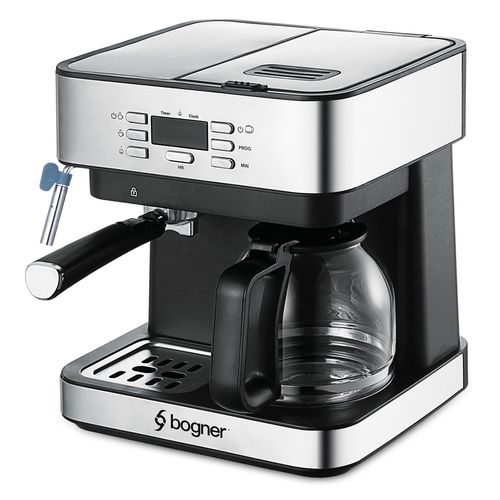 Cafetera espresso + goteo acero Inoxidable Bogner