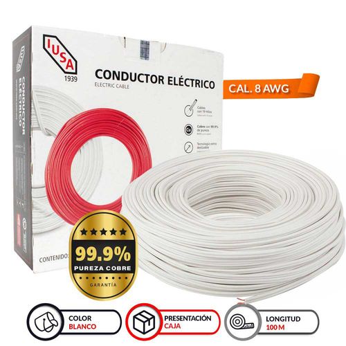 Cable thw-ls/thhw-ls IUSA 8 awg blanco 399351