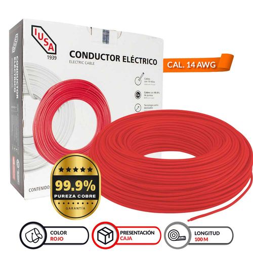 Cable Thw-Ls/Thhw-Ls IUSA 14 Awg Rojo 399320