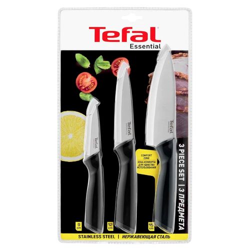 Juego De 3 Cuchillos Tefal Negro K2213S75