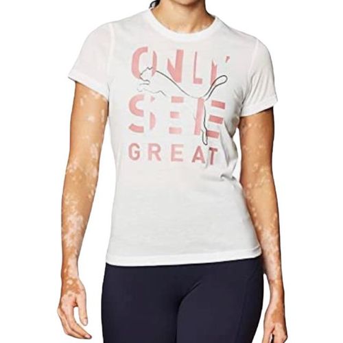 Playera para dama Puma running blanco 519656 04