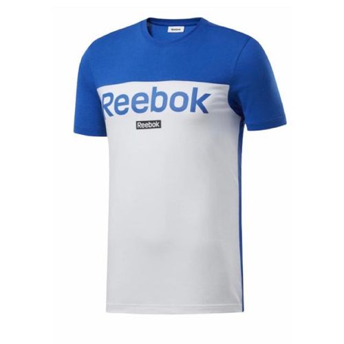 Playera para caballero Rebook training essentials linear azul fs1642