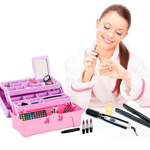 Caja organizadora vanity Rimax rosa-lila 13445