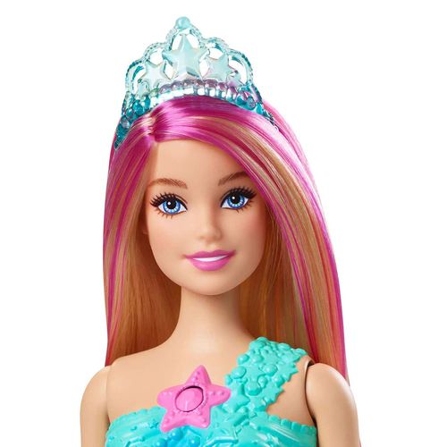 Muñeca Barbie sirena luces de brillos hdj36
