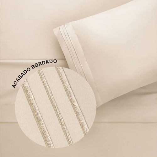 Sábanas de microfibra B.Kind & Beyond beige queen size