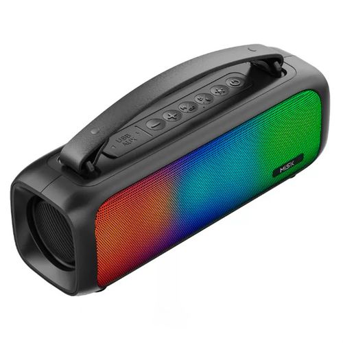 Bocina Portátil Misik LED Negro MS267