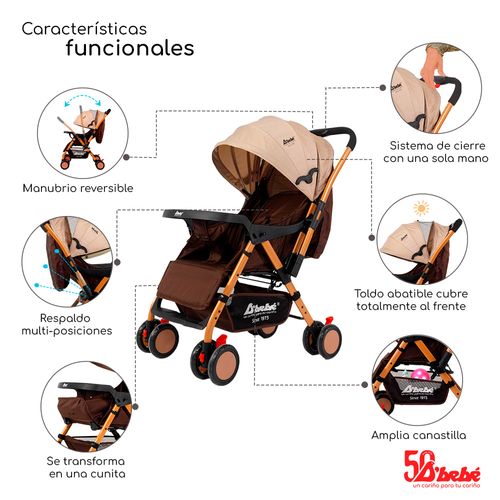 Carriola reversible Dbebé baby bm beige