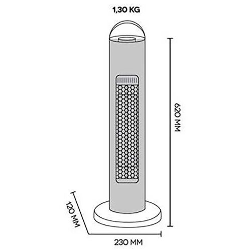 Calefactor de fibra de carbono RCA blanco rc-h10