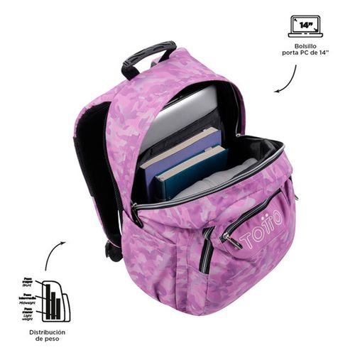 Mochila Backpack Totto Acuarela Rosa MA04ECO001-2316