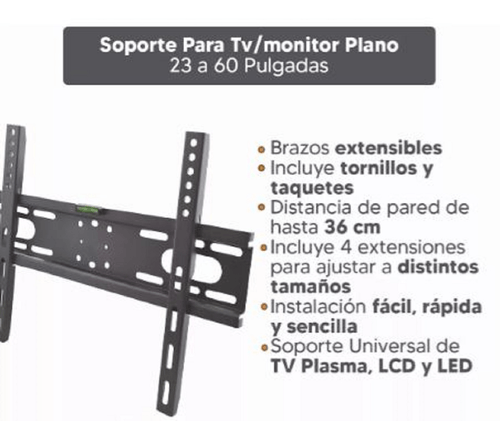 Soporte Pantalla Adir Fijo 23" - 55" Negro 3087