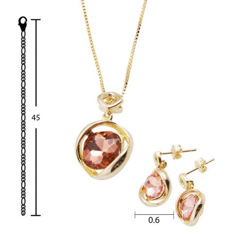 Set de collar y aretes Unlimited by ob chapa de oro 18k jrcowkm184
