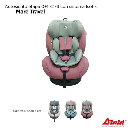 Autoasiento Dbebé mare travel con isofix rosa