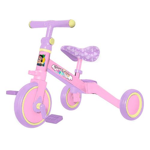 Triciclo para niña Apache transformable 3 en 1 rosa to-tttx
