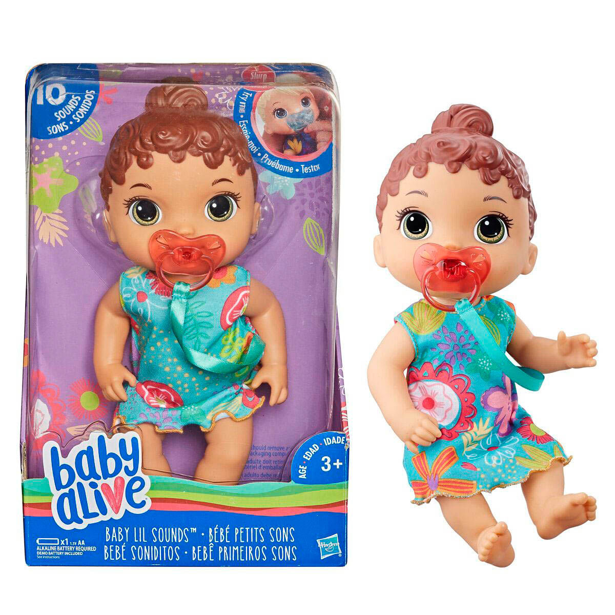 Muñeca Baby Alive Sounds Brn Hair Multicolor E3688