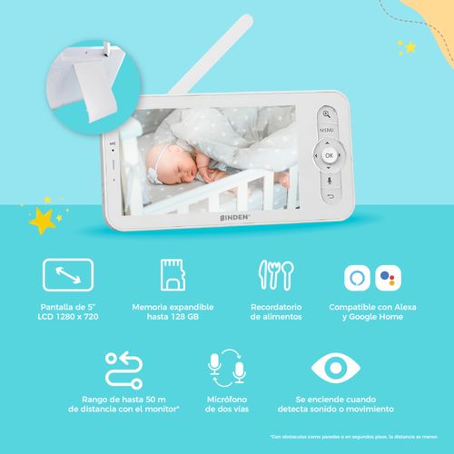 Monitor Con Cámara Para Bebé Binden Detecta Ruido y Llanto Ru Ru