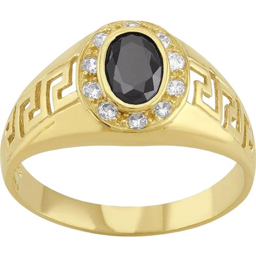 Anillo Piedra Oval Negra Joyería M De León Oro 10k