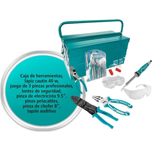 Combo Caja de herramientas, Lentes de Seguridad, Cautín y más Total  Modelo. 268782