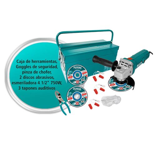 Combo Caja de herramientas, Goggles de Seguridad, Pinza y más Total  Modelo. 268779