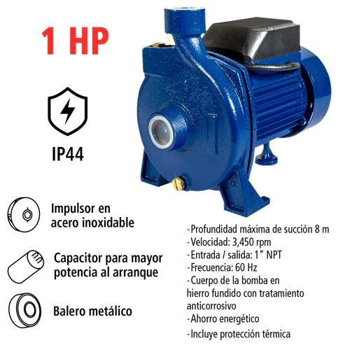 Bomba Centrífuga Residencial, IUSA, Primo 1 HP, 95L/min  Modelo. 619698