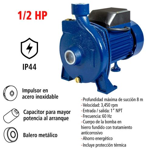 Bomba Hidráulica Centrífuga, IUSA, Primo, 1/2 HP  Modelo. 619697