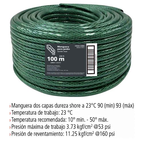 Rollo de manguera flexible tricapa IUSA 100 m de 1/2" 620068