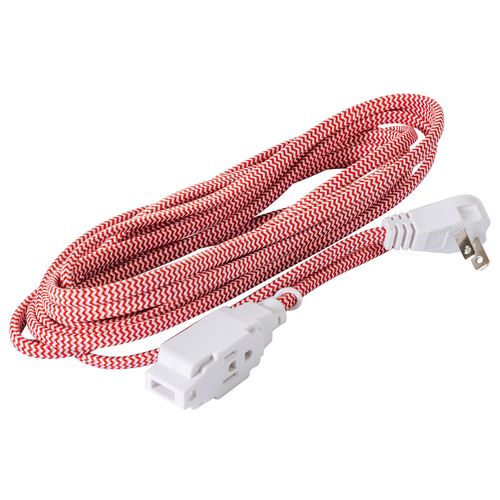 Extensión eléctrica trenzada IUSA rojo con blanco 16 awg 5m 620024