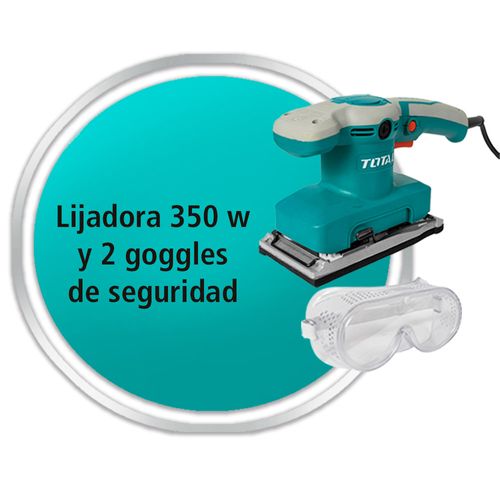 Combo Lijadora + 2 Goggles de Seguridad Total  Modelo. 268808