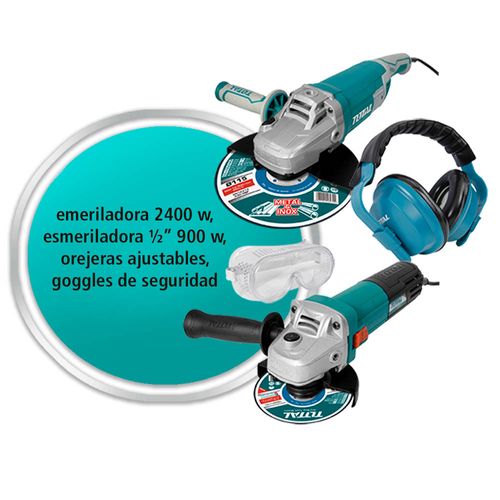 Combo 2 esmeriladoras + orejera + goggles de seguridad Total 268805