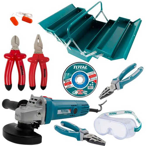 Combo caja herramientas goggles de seguridad 6 pinzas y más Total 268781