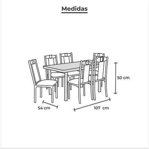 Antecomedor La Tapatía De 6 Sillas Tubular Gris Malaga