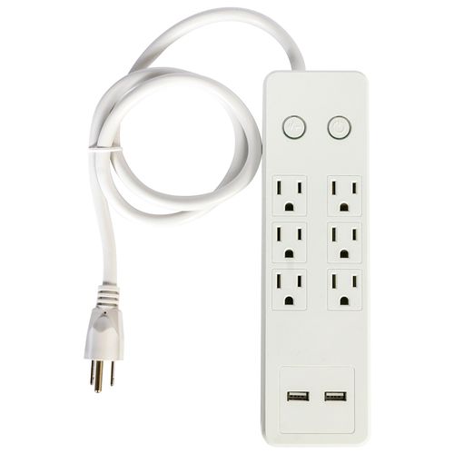 Multicontacto IUSA 6 entradas c/supresor de picos y 2 usb 620021