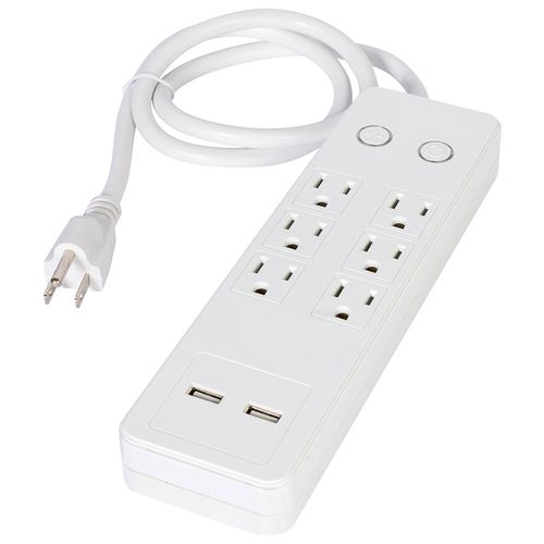 Multicontacto IUSA 6 entradas c/supresor de picos y 2 usb 620021