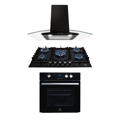 combo Empotrable SUPRa Parrilla a gas de 5 q, campana extractora de pared y Horno a gas bussana