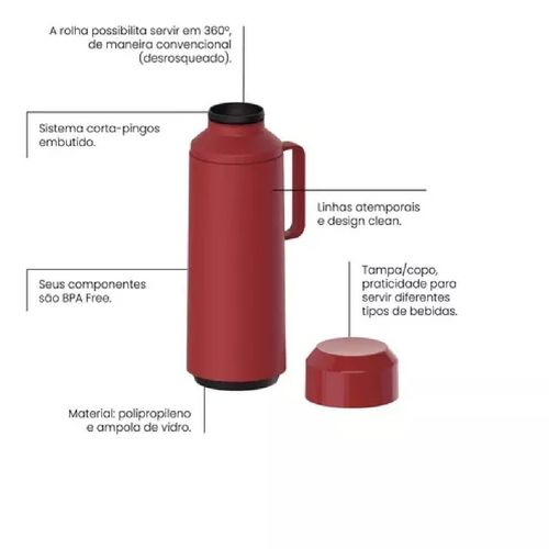 Termo exata 1l Tramontina vino de tapa roscable 61637506