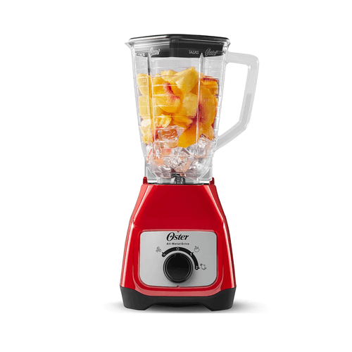 Licuadora kaliman 2v Oster roja 400w vaso plástico blstkap-rrd-013