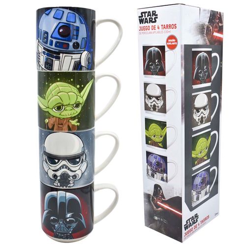 Set 4 Tazas Regalos Siglo XXI Star Wars Multicolor 1754-38