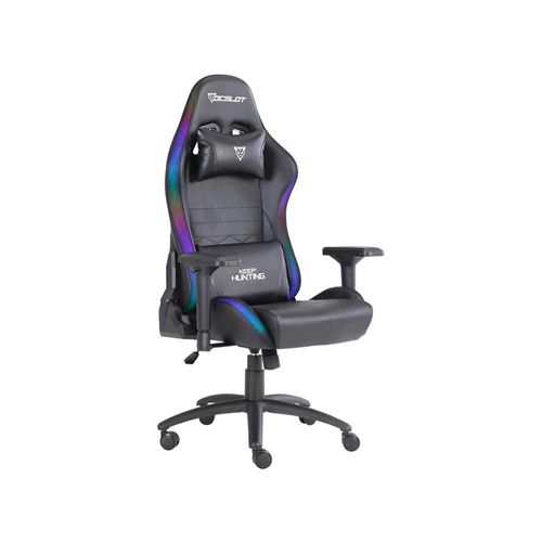 Combo Black Pro Silla Gamer Ocelot Negro con Iluminación RGB + Diadema Gamer RGB