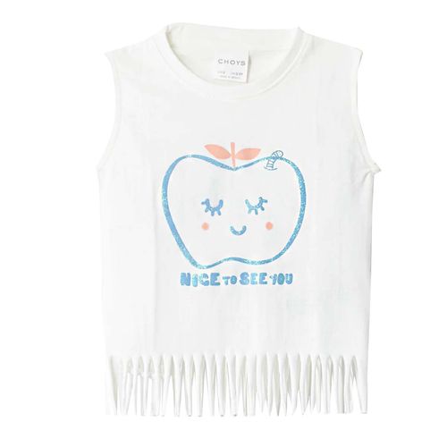 Playera casual para niña choys blanco 8649