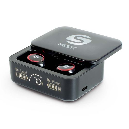 Audífonos inalámbricos bluetooth Misik con power bank negro mh625