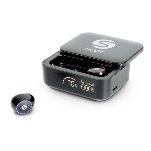 Audífonos inalámbricos bluetooth Misik con power bank negro mh625