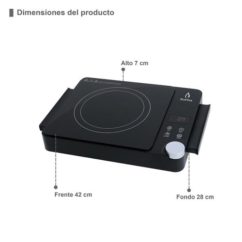 Parrilla Eléctrica de Vitrocerámica De 1 Quemador SUPRA Para Sobreponer VITRO 1