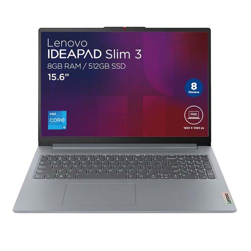 Laptop Lenovo 512GB 15.6P Gris Artico 83ER004NLM