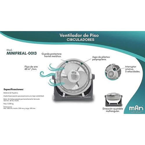 Ventilador De Piso Man CF000013PGR154